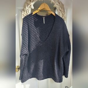 Free People Black V-Neck Sweater